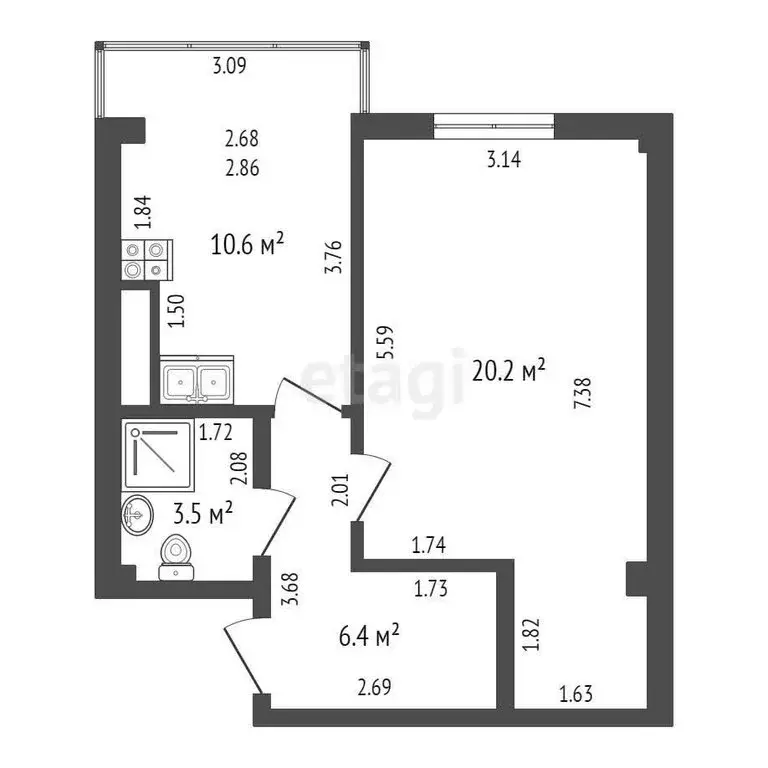 1-комнатная квартира: Анапа, Анапское шоссе, 81Б (44 м) - Фото 0