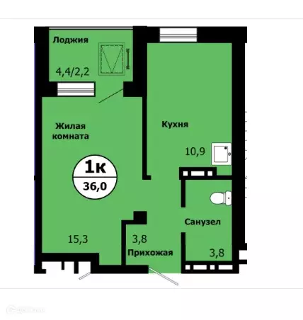 Продаётся 1-к квартира, 35.2 м - Фото 1