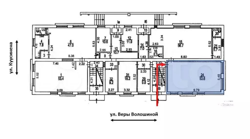 Офис, 53.6 м - Фото 0