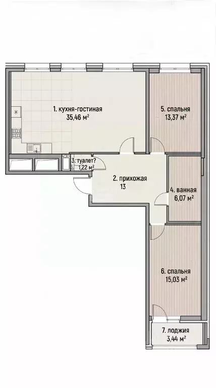 3-к кв. Санкт-Петербург ул. Среднерогатская, 13к1 (83.82 м) - Фото 2