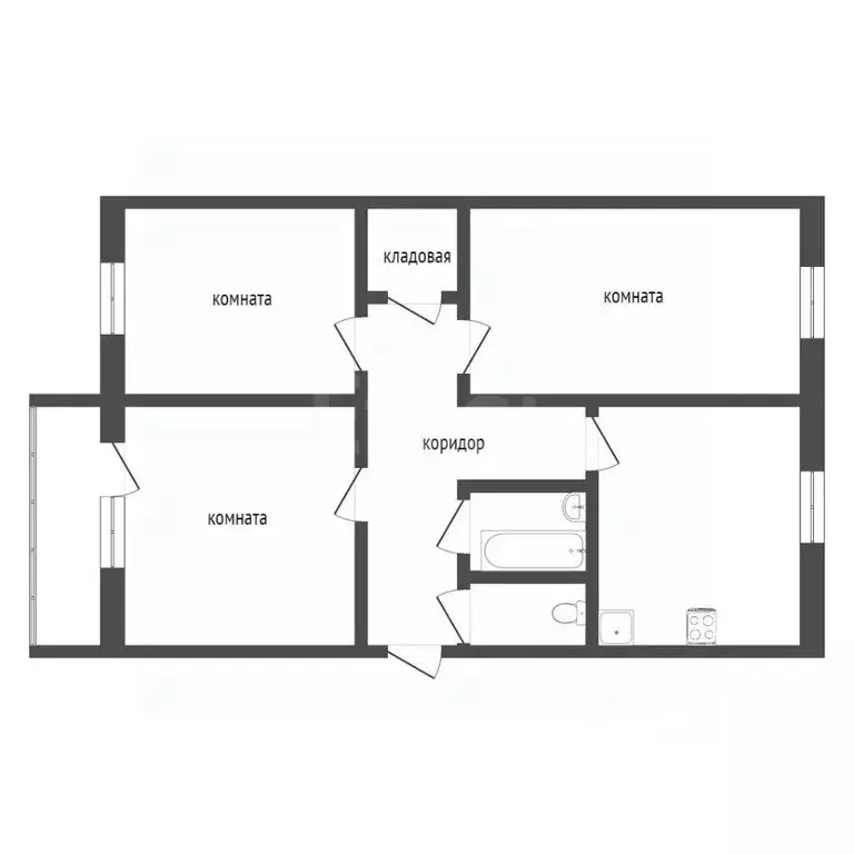3-к кв. Коми, Ухта ул. Сенюкова, 35 (60.0 м) - Фото 1