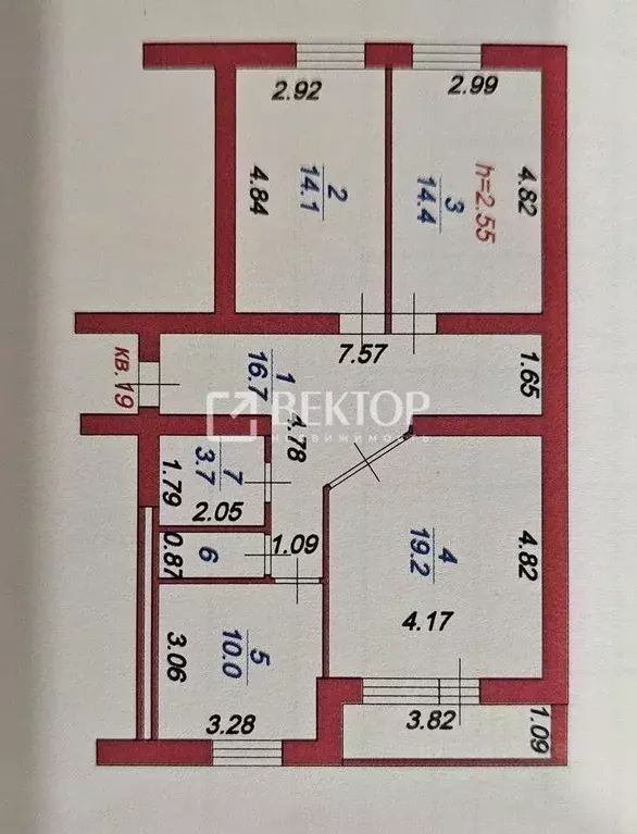 3-к кв. Ивановская область, Тейково ул. 1-я Комовская, 14 (83.0 м) - Фото 1