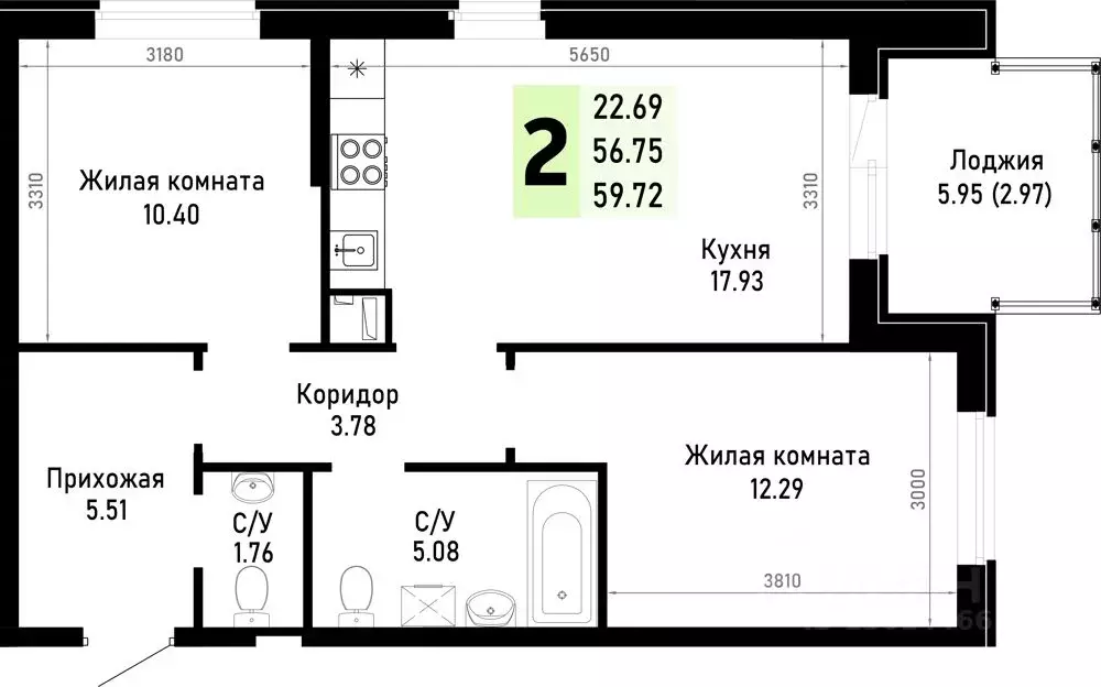 2-к кв. Краснодарский край, Анапа муниципальный округ, Нижняя ... - Фото 0