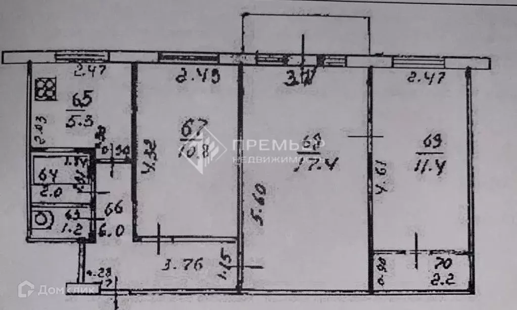 Продаётся 3-к квартира, 56.3 м - Фото 0