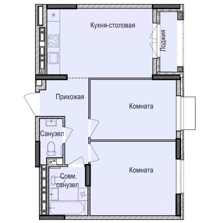 2-к кв. Удмуртия, Ижевск Карлутский жилрайон, 3-й мкр,  (55.9 м) - Фото 0