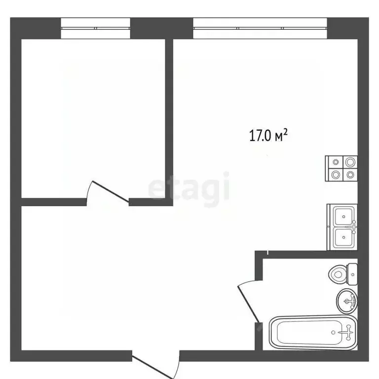 1-к кв. Ставропольский край, Кисловодск Окопная ул. (35.7 м) - Фото 1