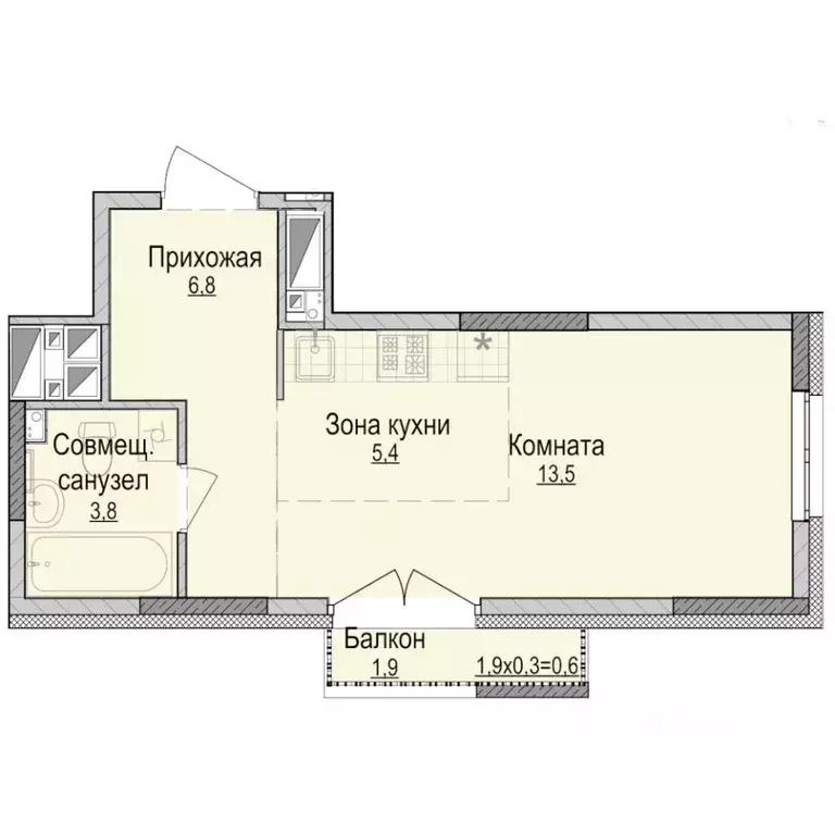 Студия Удмуртия, Ижевск Аэропорт жилрайон, Хорошо жилой комплекс (30.0 ... - Фото 0