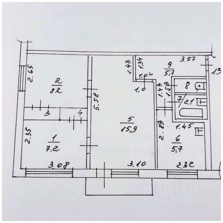 3-к кв. Алтайский край, Барнаул ул. Георгиева, 8 (48.6 м) - Фото 2
