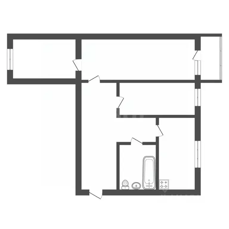 3-к кв. Амурская область, Благовещенск Нагорная ул., 14 (59.3 м) - Фото 1