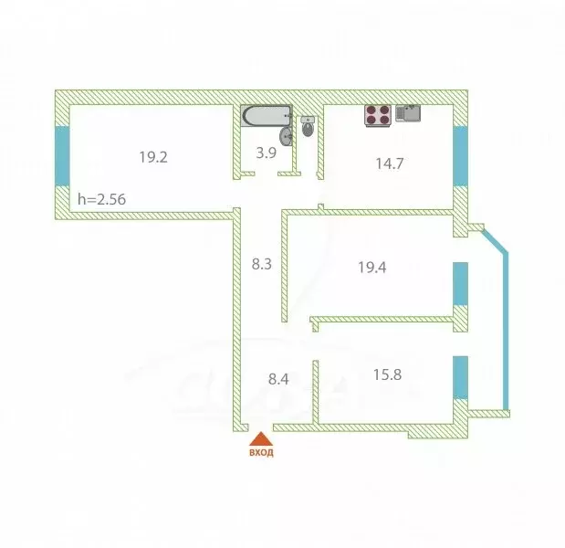 3-комнатная квартира: Тюмень, Широтная улица, 118 (94 м) - Фото 1
