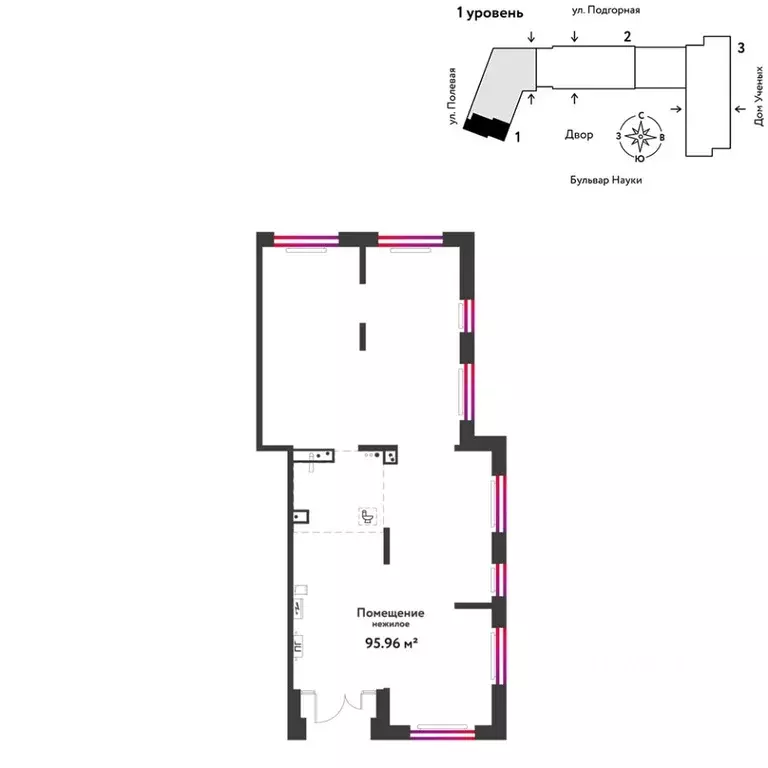 Торговая площадь в Тюменская область, Тюмень Подгорная ул., 73 (96 м) - Фото 1