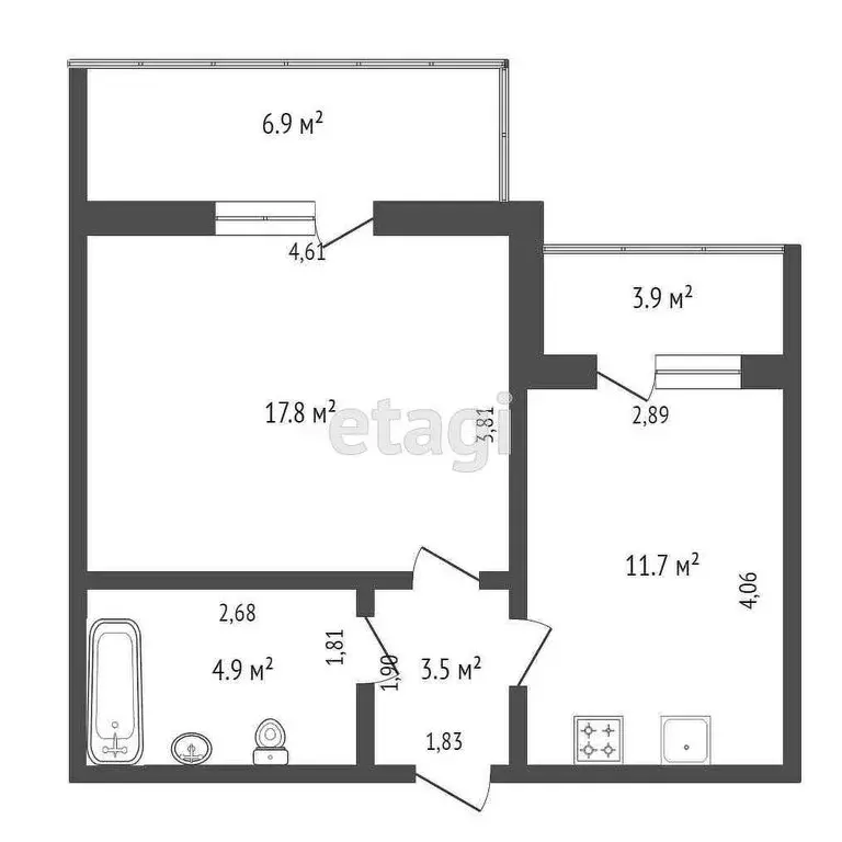 1-комнатная квартира: Самара, Ново-Вокзальная улица, 146А (48.5 м) - Фото 1