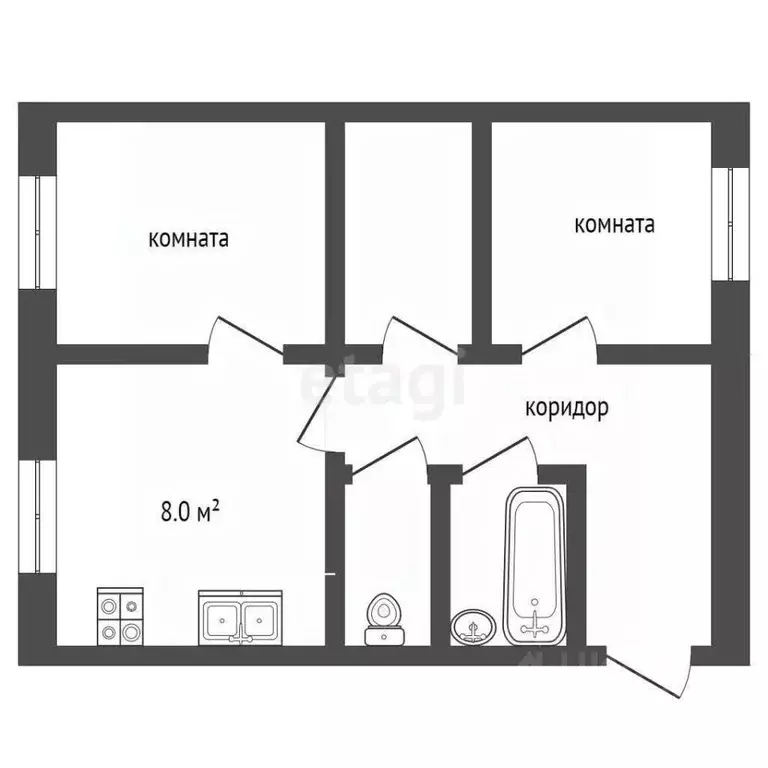 2-к кв. Ямало-Ненецкий АО, Муравленко ул. Ленина, 60 (54.0 м) - Фото 2