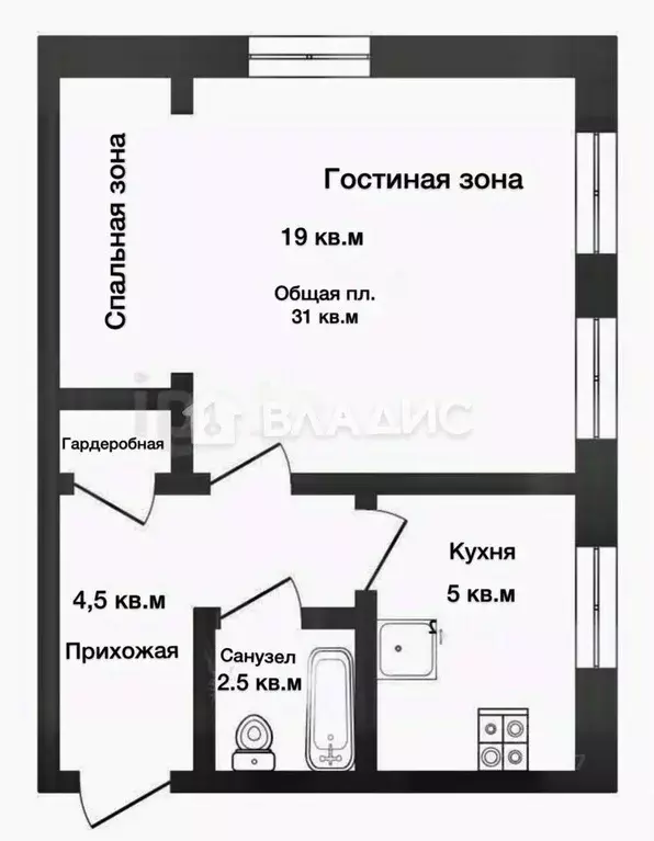 1-к кв. Нижегородская область, Нижний Новгород ул. Шорина, 16А (30.5 ... - Фото 1