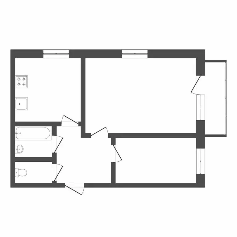 2-комнатная квартира: Ишим, улица Карла Маркса, 98 (44 м) - Фото 1