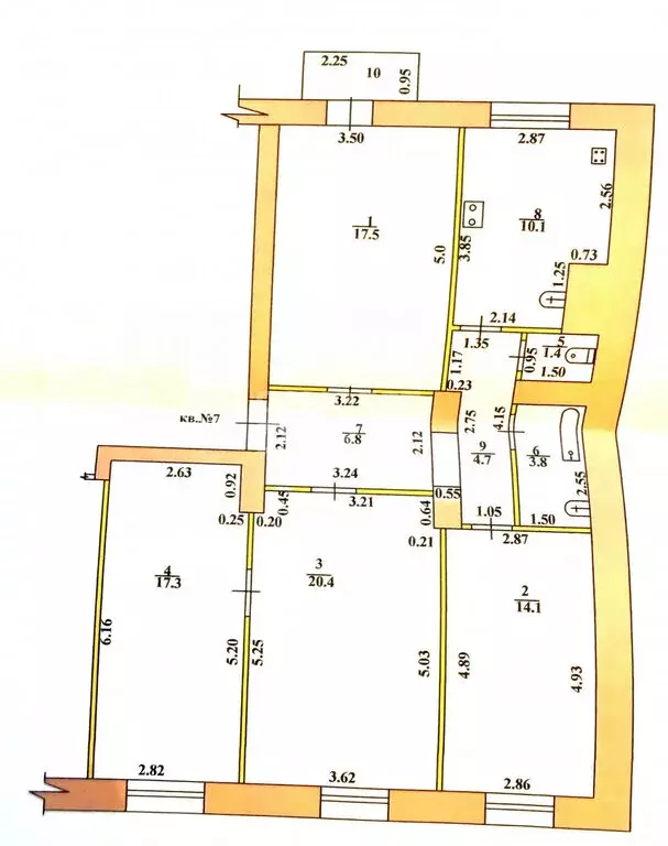 3к в 4-комнатной квартире ( м) - Фото 2
