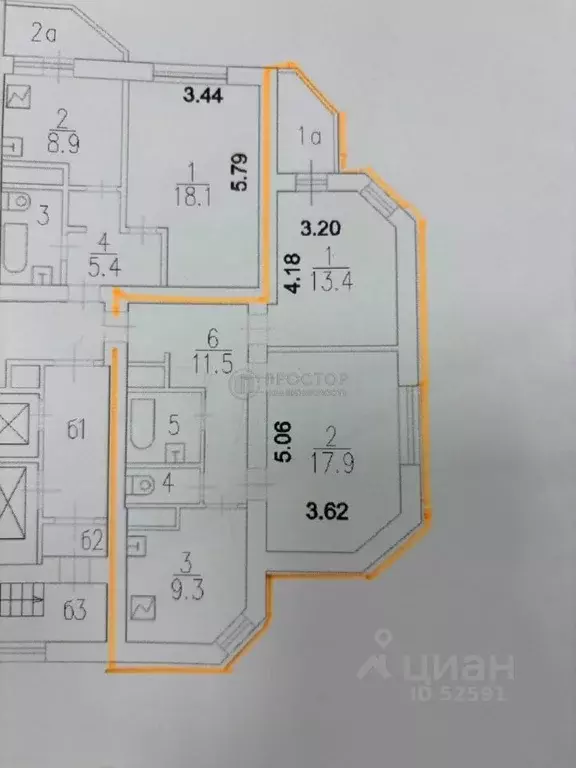 2-к кв. Москва Валовая ул., 21К125 (56.8 м) - Фото 1