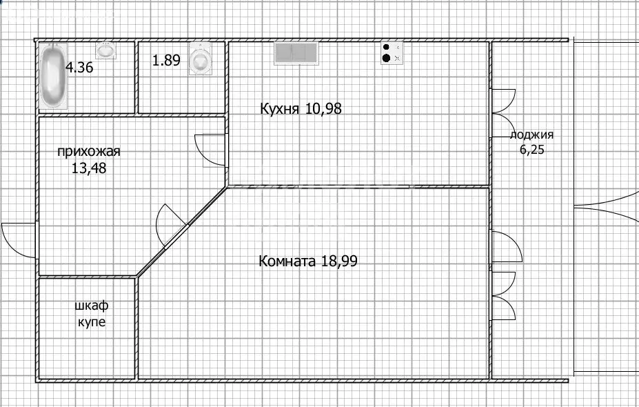 1-комнатная квартира: Ульяновск, Водопроводная улица, 7 (50 м) - Фото 1