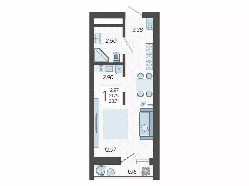 Квартира-студия: Сочи, микрорайон Бытха, Ясногорская улица, 16/2к8 ... - Фото 1