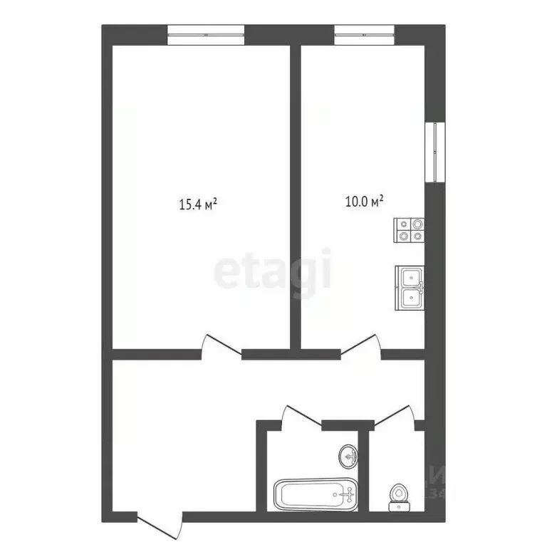 1-к кв. Белгородская область, Белгород Садовая ул., 26 (46.0 м) - Фото 1