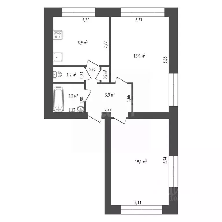 2-к кв. Башкортостан, Уфа Харьковская ул., 101 (54.8 м) - Фото 2