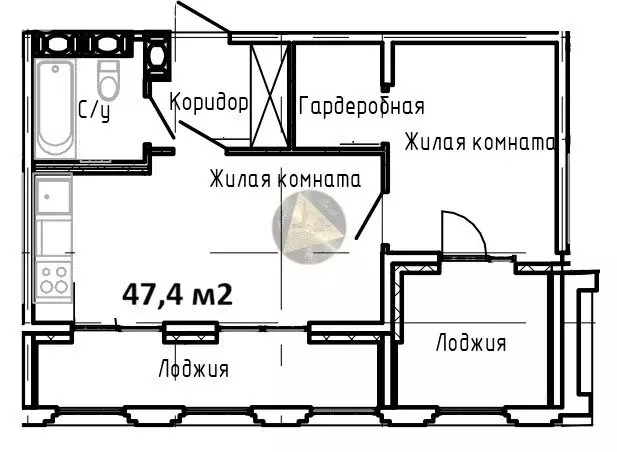 1-комнатная квартира: Санкт-Петербург, Алтайская улица, 39 (47.4 м) - Фото 1