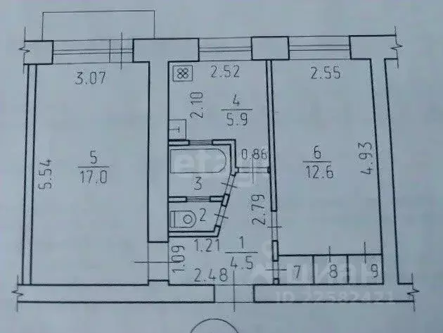 2-к кв. Удмуртия, Ижевск 9-я Подлесная ул., 34 (44.3 м) - Фото 2