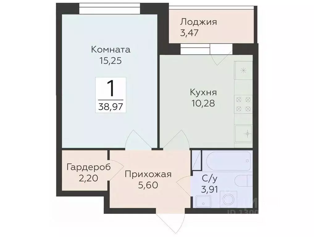 1-к кв. Воронежская область, Воронеж ул. Чапаева, 68Б (38.97 м) - Фото 0