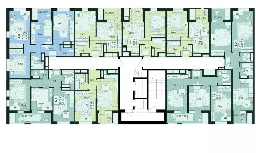 1-к кв. Краснодарский край, Краснодар Народные Кварталы жилой комплекс ... - Фото 2