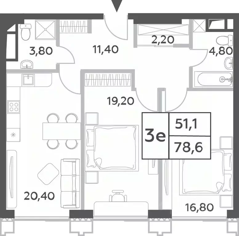 3-к кв. Москва просп. Генерала Дорохова, вл1к2 (78.6 м) - Фото 0