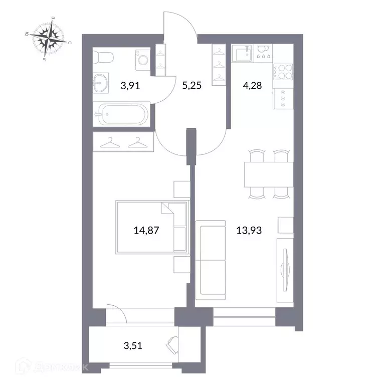 Продаётся квартира-студия, 44 м - Фото 0