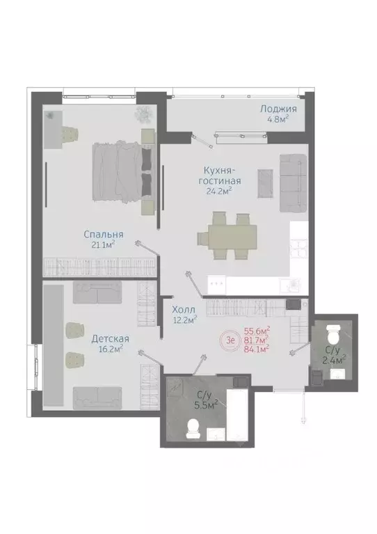 3-к кв. Воронежская область, Новоусманский район, пос. Отрадное ул. ... - Фото 1