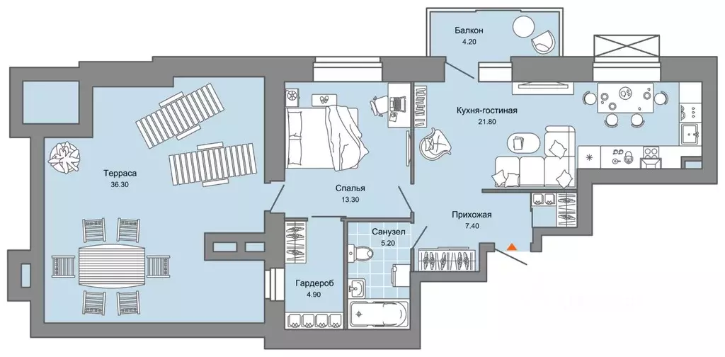 1-к кв. Пермский край, Пермь ул. Дзержинского, 31А (65.0 м) - Фото 2