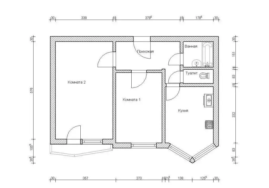 2-комнатная квартира: Лобня, Лобненский бульвар, 5 (55 м) - Фото 1