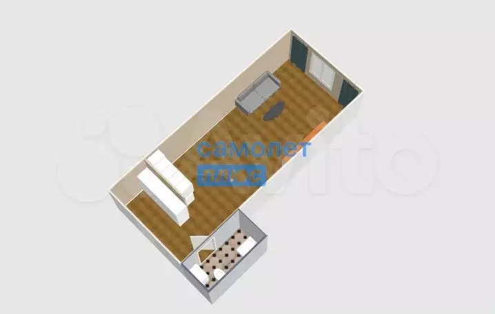 Квартира-студия, 21,5 м, 1/3 эт. - Фото 1