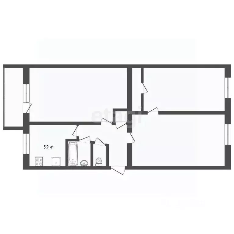 3-к кв. Тюменская область, Тюмень ул. Белинского, 24 (60.9 м) - Фото 1