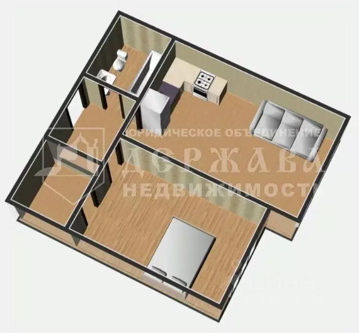 2-к кв. Кемеровская область, Кемерово Ленинградский просп., 44 (44.0 ... - Фото 2