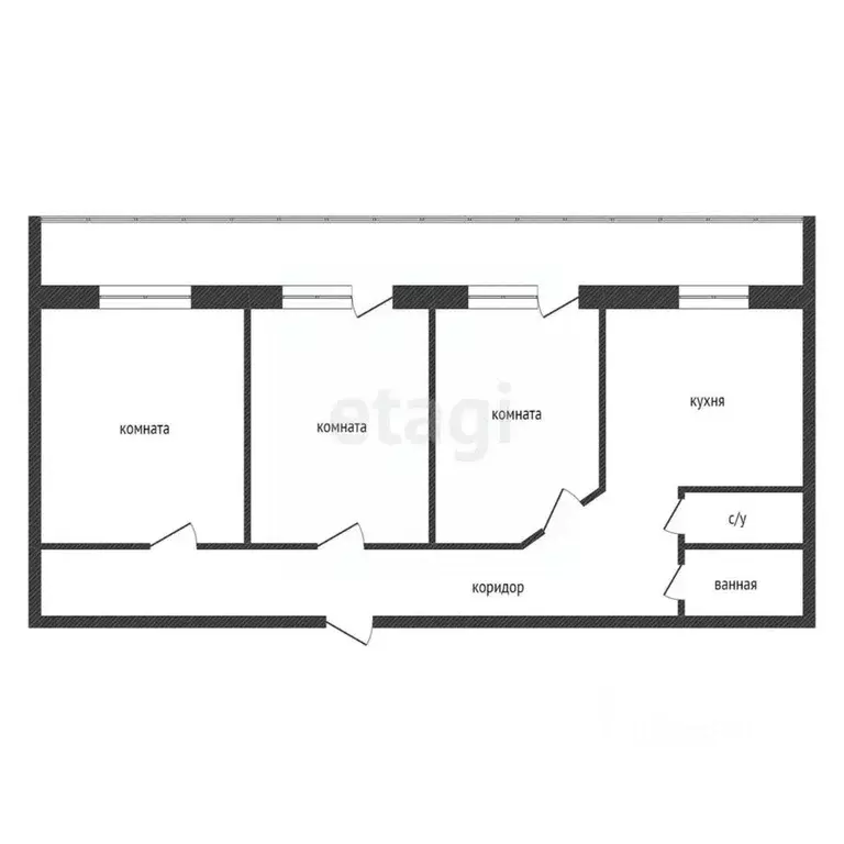 3-к кв. Красноярский край, Красноярск просп. 60 лет Образования СССР, ... - Фото 2