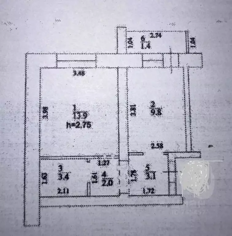 1-к кв. Татарстан, Казань ул. Чапаева, 26 (32.2 м) - Фото 2