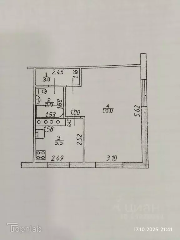 1-к кв. Татарстан, Казань Актанышская ул., 11 (30.4 м) - Фото 2