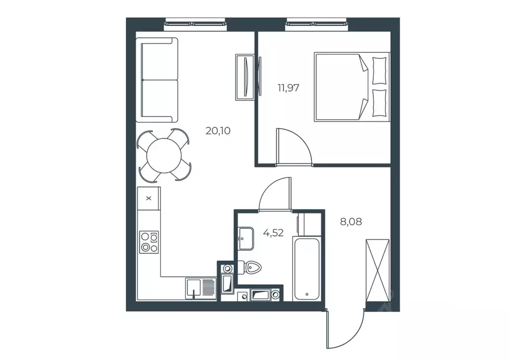 1-к кв. Астраханская область, Астрахань Татарская Слобода кв-л,  ... - Фото 1