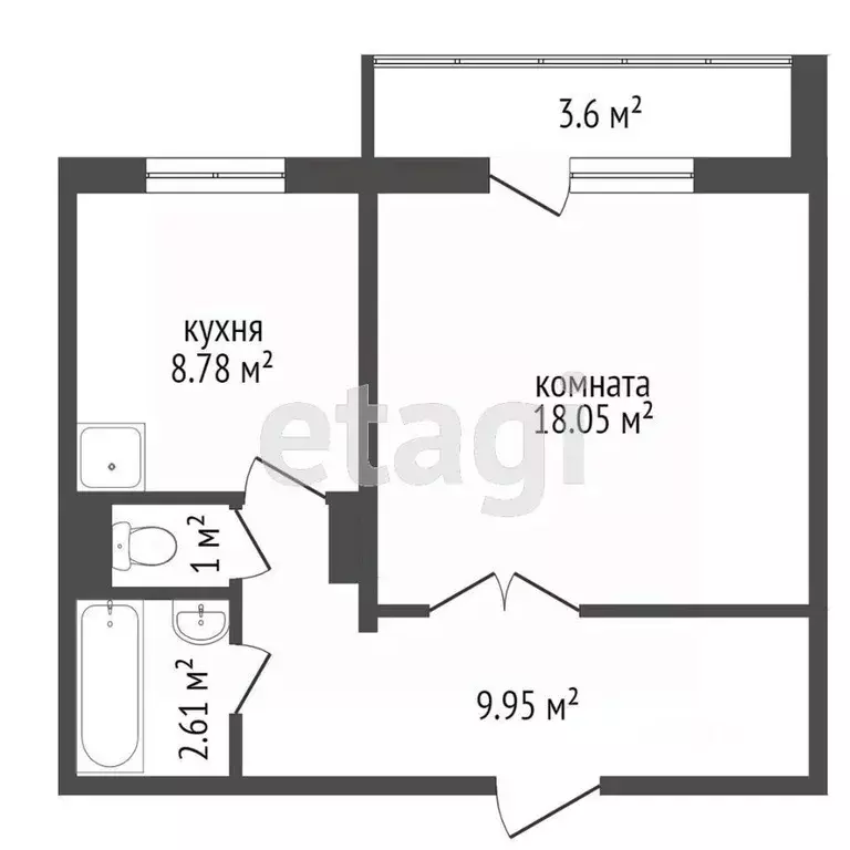 1-к кв. Красноярский край, Красноярск Караульная ул., 48 (40.0 м) - Фото 0