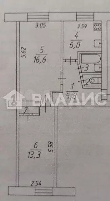 2-к. квартира, 46 м, 1/5 эт. - Фото 0