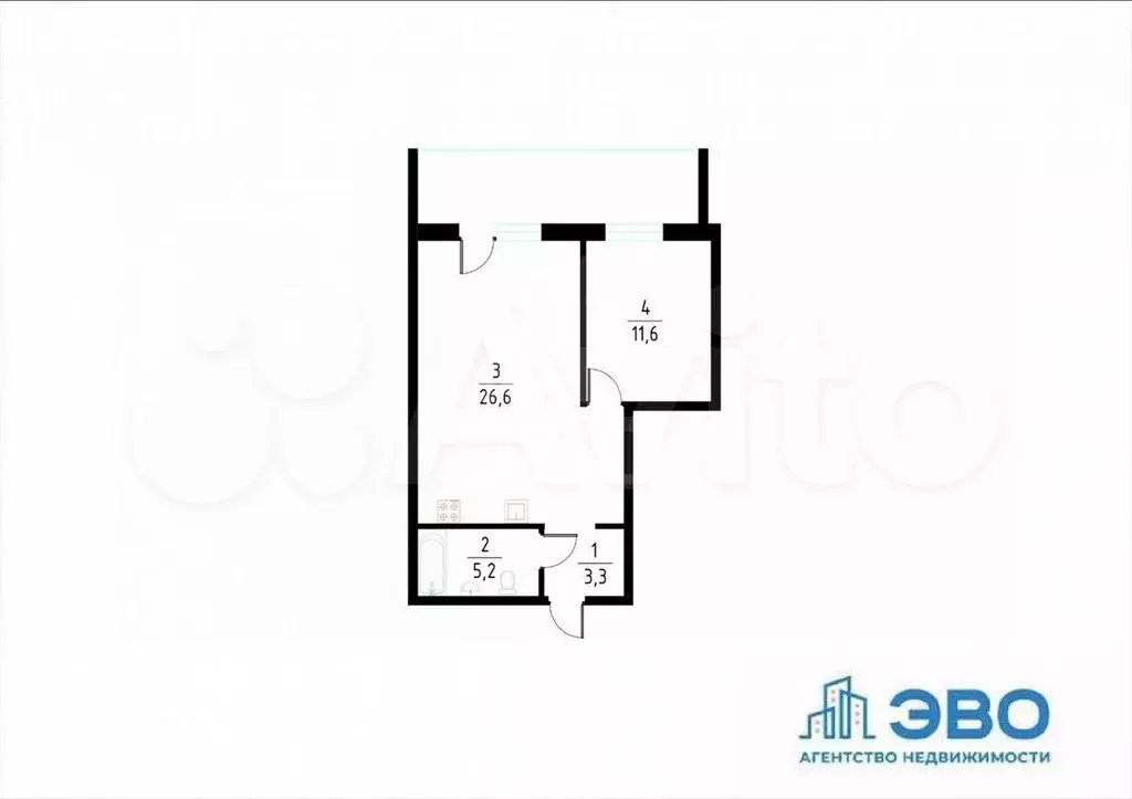 1-к. квартира, 48,5 м, 10/15 эт. - Фото 0