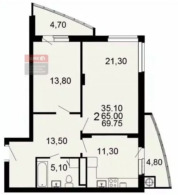 2-к кв. Рязанская область, Рязань Касимовское ш., 67к3 (65.1 м) - Фото 2
