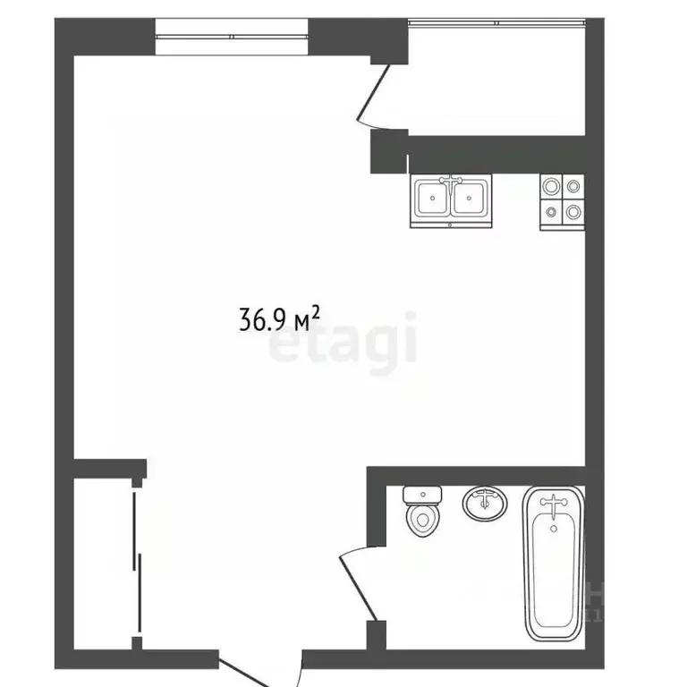 2-к кв. Севастополь ул. Парковая, 7 (36.9 м) - Фото 2