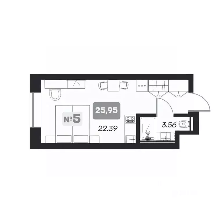 Студия Новосибирская область, Новосибирск пл. Карла Маркса (25.95 м) - Фото 0