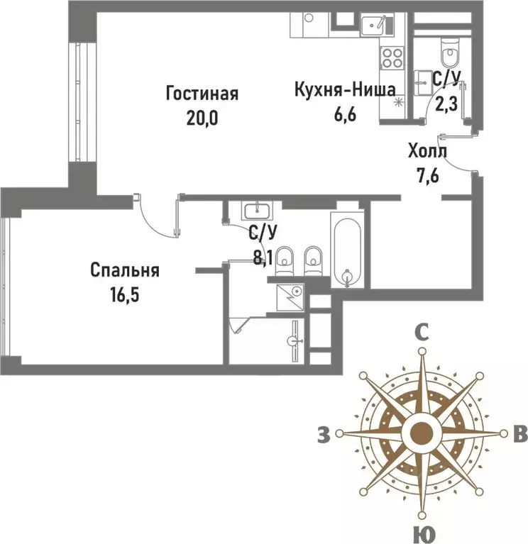 2-к кв. Москва Рубцовско-Дворцовая ул., 4 (61.1 м) - Фото 0