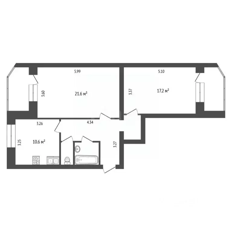 2-к кв. Белгородская область, Белгородский район, пос. Майский Садовая ... - Фото 1