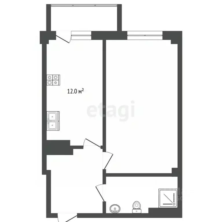 1-к кв. Севастополь ул. Артдивизионовская, 4 (43.7 м) - Фото 2